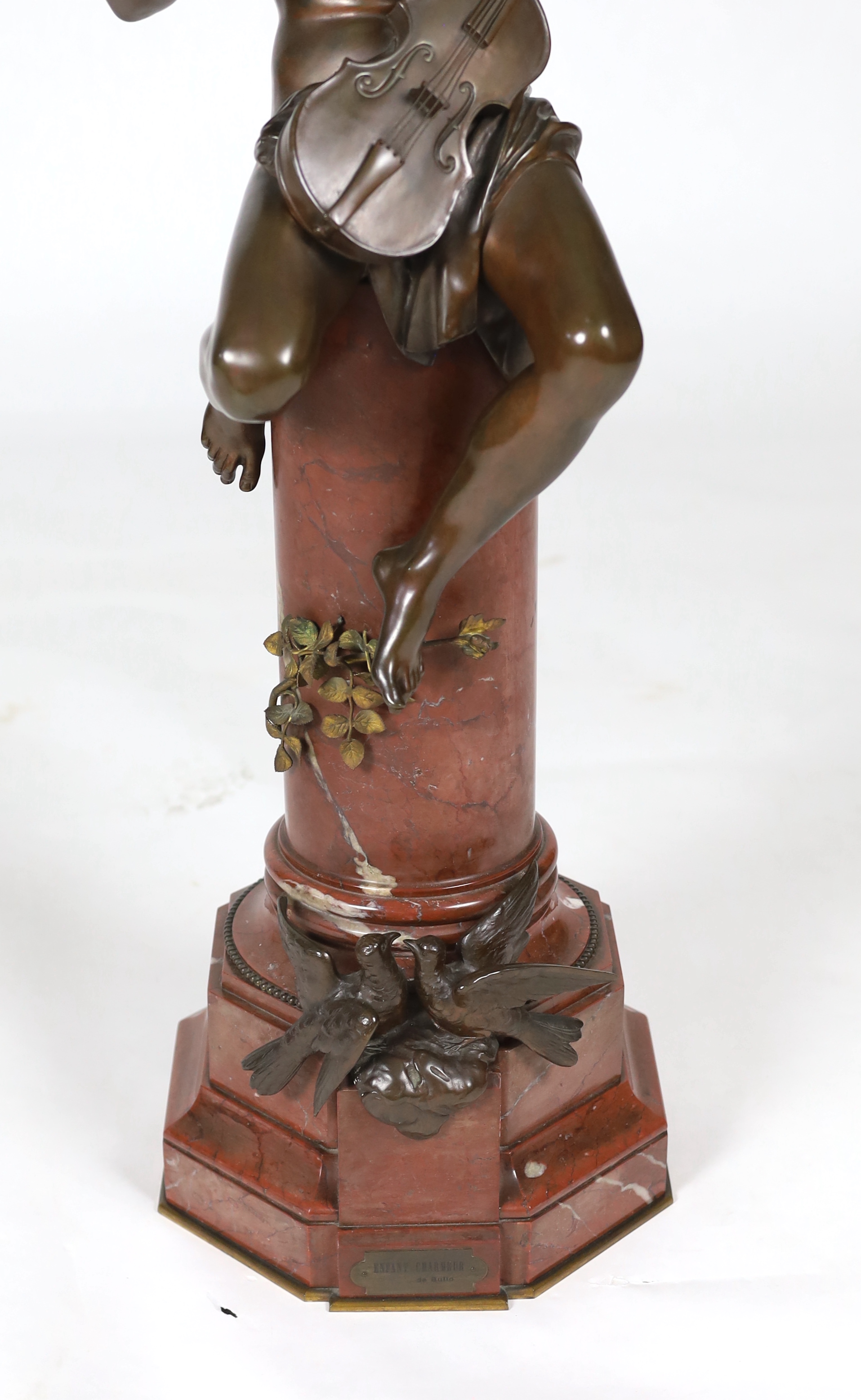 Jean Bulio (French, 1827-1911), a 19th century French bronze 'Enfant Charmeur'